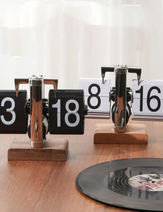 Retro kỹ thuật số lật xuống Đồng hồ lật Bàn kệ Đồng hồ tự động lật bàn bảng đồng hồ - Product Image 6