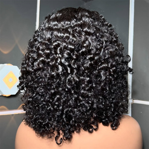 OFERTA Pelucas Cortas Rizadas Bob de <span class=keywords><strong>Cabello</strong></span> Humano Virgen Vietnamita Natural, Pelucas Frontales de Encaje 4x4 para Mujeres Negras, Peluca Completa de Encaje con Ondas Profundas, Proveedor - Product Image 2