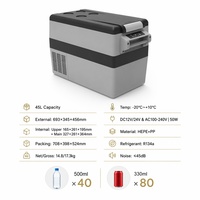 Réfrigérateur-congélateur portable 12V pour voiture 45L -20°C ℃   Batterie externe double usage DC12V 24V AC pour camion, camping-car et camping