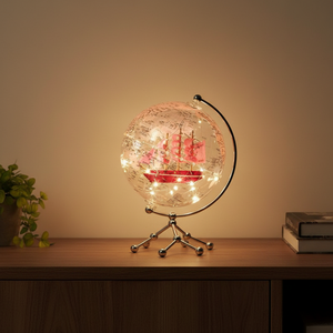 Wellfun 8 pouces 20CM Globe <span class=keywords><strong>du</strong></span> <span class=keywords><strong>monde</strong></span> avec voilier Transparent illuminé décoratif <span class=keywords><strong>carte</strong></span> <span class=keywords><strong>du</strong></span> <span class=keywords><strong>monde</strong></span> pour bureau décor Globes - Product Image 4