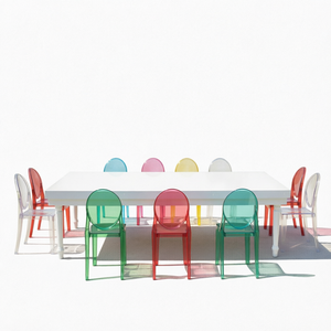 2026 Modern <b>Foldable</b> Rectangle Acrylic White 10-Seater Safety Children's <b>Dining</b> Event <b>Table</b> for Bedroom Hotel School Gym Use - Product Image 1