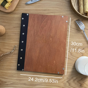 Porta Menu Personalizzato A4 con Logo, Cartella Menu in Legno Premium per Ristoranti, Bar, Caffè, Bevande, Matrimoni e Eventi - Product Image 3