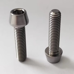 Vis à tête conique hexagonale à six pans creux en alliage de titane classe 8.8, finition naturelle, M6 x 40 mm, vis de frein UNC, fixation industrielle, écrous Titanfix - Product Image 4