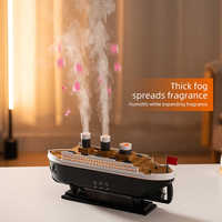 Humidificateur d'air miniature en forme de méduse, diffuseur d'huiles essentielles ultrasonique, simulation de bateau 3D