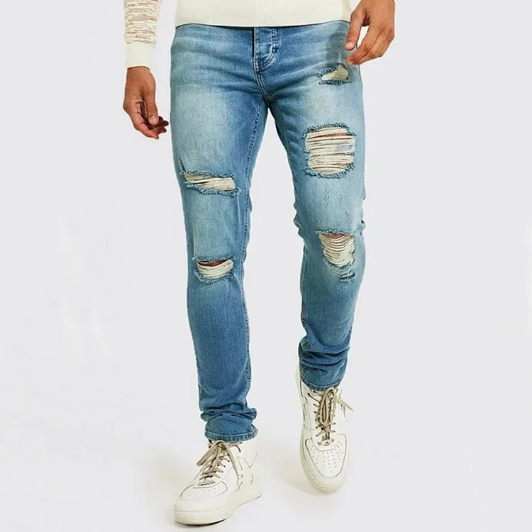 Calça jeans masculina de estilo londres, calça jeans sem marca personalizada com tamanho 46