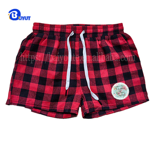 <span class=keywords><strong>Pantaloni</strong></span> <span class=keywords><strong>corti</strong></span> Plaid all'ingrosso della fabbrica modello di bufalo flanella morbida donna LOGO personalizzato etichetta pigiama tasche <span class=keywords><strong>pantaloni</strong></span> - Product Image 3