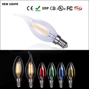 Ampoules LED décoratives à filament colorées sans scintillement, <span class=keywords><strong>6</strong></span> options de couleur, culot E14, ampoule transparente 2W 4W 5W C35T, ampoules LED à filament intelligentes - Product Image 3