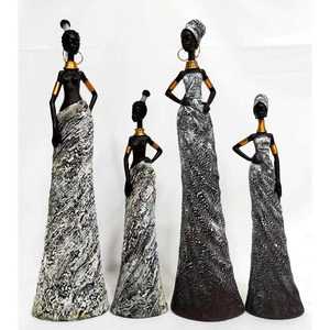 Statue africaine Vintage. Sculpture à la main de Figurines afro-américaines. <span class=keywords><strong>Art</strong></span> africain de dame <span class=keywords><strong>Tribal</strong></span> exotique - Product Image 6