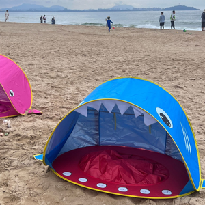 Tente de plage en polyester pour enfants avec protection solaire <span class=keywords><strong>marine</strong></span>, auvent détachable, piscine de jeu aquatique, motif sœur requin, pour bébé, extérieur - Product Image 1
