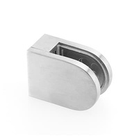 Support de verre en acier inoxydable 304 moulé avec précision en forme de D, pince de rampe d'escalier finition satinée, main courante réglable pour balcon extérieur