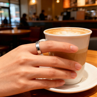 Kaanjewelry Bague de couple simple et lisse en argent sterling 925, design minimaliste, bijoux classiques, cadeaux pour petite amie, cadeau d'anniversaire