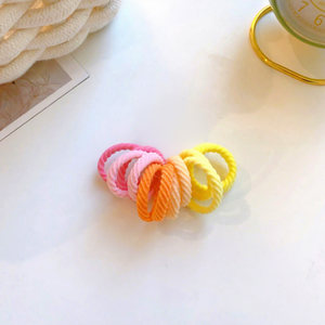 ยางรัดผมขนาดเล็กแบบยืดหยุ่น 12 ชิ้น/ชุด ขายส่ง สำหรับผู้หญิงและเด็ก สีลูกกวาด ยางรัดผมสีสันสดใส - Product Image 4