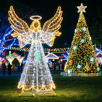 Riesige Weihnachtsengel-Lichtskulptur-Dekoration, wasserdichte LED-Festlaterne für die Außendekoration zu Feiertagen