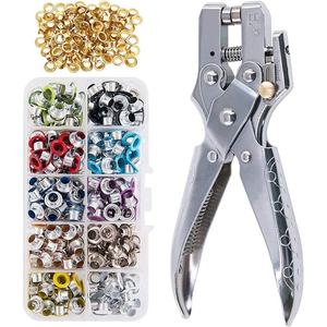 High-End 400 <b>Sets</b> of 11 Color 5mm Metal Cable Ring <b>Set</b> Eyelet <b>Punch</b> Pliers Corns Hole Installation Tools Pliers Eyelet Pliers - Product Image 1