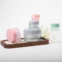 Pot cosmétique en PS à double paroi givré, pot pour crème pour le visage, crème pour les yeux, 5g 10g 15g, format voyage portable, pour l'emballage des soins de la peau
