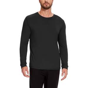 T-shirt de nuit à manches longues en viscose de bambou pour homme, doux et confortable, haut de pyjama - Product Image 1