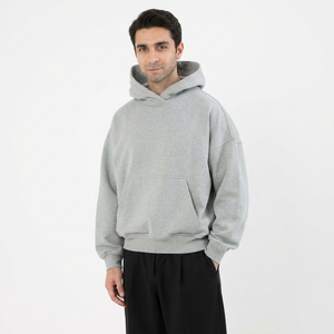 Custom logo Fleece Heavy <b>Black</b> Hoddies Oversized Unisex Blank High Quality Thick 100% Cotton Cropped <b>Mens</b> Puff Printing Hoodie - Product Image 1