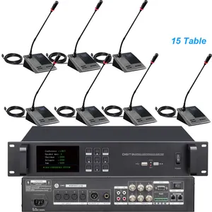 Professional 15pcs Table Video Digital Conference Microphone System 15 Desktop Built-in Speaker Meeting Room Mic