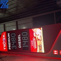 Affichage LED dynamique couleur pour stations-service : Mur vidéo publicitaire mobile pour les prix de l'essence