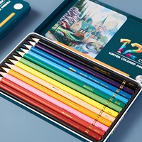 12 crayons de couleur aquarellables dans un étui métallique, ensemble de dessin soluble dans l'eau, fournitures de peinture artistique en gros pour enfants et adultes