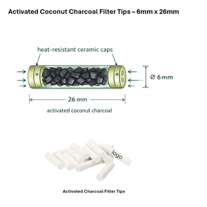 Embouts filtrants en céramique de 6 mm avec charbon de coco activé pour fumer, embouts filtrants poreux hautement efficaces pour fumer, vente en gros - Product Image 3