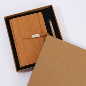Ensemble de carnets en bois pour cadeaux d'entreprise - Journal personnalisé avec logo pour réunions d'affaires et reconnaissance des employés - Product Image 4