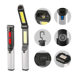 LED <b>Work</b> <b>Light</b> Rechargeable Aluminum Alloy With Magnet Hook And Red Warning <b>Light</b> For Automotive Repair - Product Image 1