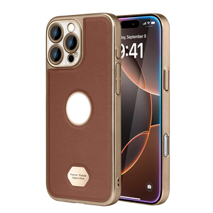 Custodia di lusso con Logo in pelle per <span class=keywords><strong>iPhone</strong></span> 11 12 <span class=keywords><strong>13</strong></span> 14 15 16 Pro <span class=keywords><strong>fotocamera</strong></span> Max protettiva con pulsante per telefono cellulare - Product Image 1