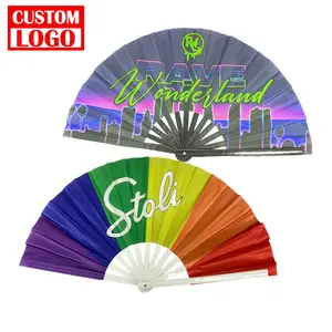 Traditionele Custom Handfan Design Logo Custom Big Hand Fans Evenement Sublimatie Hand Fan Geschenken Voor Gasten