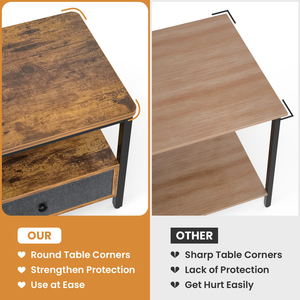 Tavolino da <span class=keywords><strong>Caffè</strong></span> Moderno <span class=keywords><strong>in</strong></span> Legno con Cassetti Portaoggetti e Design Estensibile per Soggiorno, Facile da Montare - Product Image 5