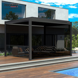 हुअवे आउटडोर गार्डन आधुनिक बायोक्लिमिटिक पेरगोगा पेगज़ेबो मंडप सूर्य छाया गोपनीयता स्क्रीन ऊर्ध्वाधर ज़िप रोलर अंधा - Product Image 3