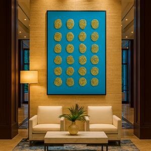 Arte Mural Abstracto Personalizado al por Mayor para Hoteles, Diseño Minimalista, Textura 3D Hecha a Mano, Formas de Huellas Dactilares, Pintura Acrílica sobre Lienzo - Product Image 3