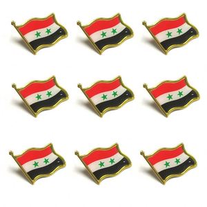 Pins de Solapa Personalizados con la Bandera de la República Árabe Siria, Insignias de Metal Esmaltado, Broche Dorado, Pins SYR - Product Image 1