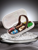 Mini organizador de pastillas portátil de 3 compartimentos, almacenamiento profesional de medicamentos, sellado con protección contra la luz, multifuncional, ideal para viajes