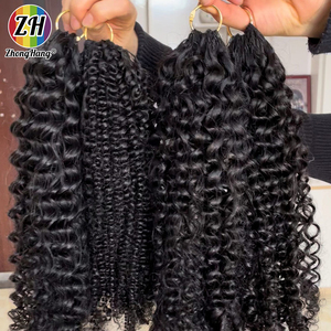 Capelli Umani Brasiliani Miracle Knot Crochet da 14-24 Pollici ZH in Stock, Ondulati, Pre-Looped, Senza Trama - Product Image 1