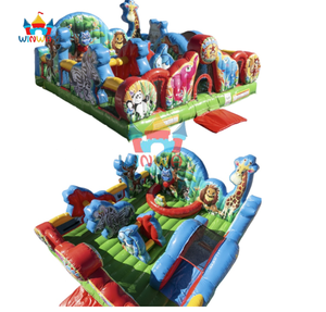 สไลด์ปราสาทเด้งดึ๋งสำหรับสัตว์ในป่าทำจากพีวีซีใช้ในเชิงพาณิชย์ - Product Image 3