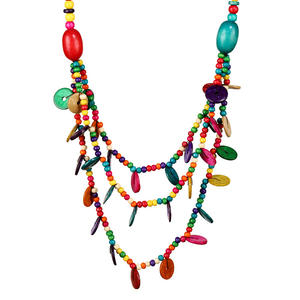 2025 kỳ lạ Châu Âu và mỹ Bohemian dân tộc cổ điển vỏ dừa Áo len chuỗi dài vòng cổ - Product Image 1