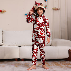 Offre Spéciale 2024 noël femmes hommes enfant bébé <span class=keywords><strong>combinaison</strong></span> <span class=keywords><strong>ours</strong></span> entièrement imprimé à capuche fermeture éclair Onesie pyjamas famille correspondant tenues - Product Image 6