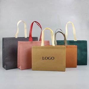 Custom Logo Fashionable Non Woven Tote Bag PP Laminated Fabric Carry & Shopping Bag for Clothing Packaging Supermarket <b>Gift</b> Use - Product Image 3