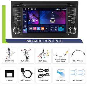 Podofo 2 Din 7" 4+64GB pour Audi A4/S4/B6/B7 Autoradio Android CarPlay sans fil Android Auto Audio de voiture Autoradio GPS WIFI BT - Product Image 6