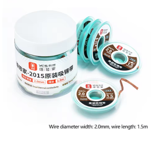 YCS 2mm 2015 Tresse à dessouder, fil à dessouder, cordon de dessoudage BGA, fil de dessoudage étain-plomb, ligne d'absorption de <span class=keywords><strong>flux</strong></span>, ruban tressé, 1.5M Outils - Product Image 6