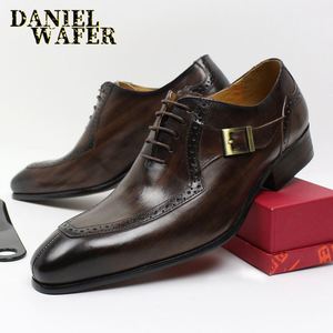 Chaussures habillées classiques en cuir de vachette pour hommes, faites à la main, de luxe, pour mariages, fêtes, bureau, chaussures formelles pour homme, vente chaude - Product Image 6