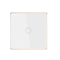 Interruptor de Pared Zigbee de Aluminio Contemporáneo con Cristal Templado de 4 Vías para la Aplicación Tuya Smart Life, con Control Táctil de Punto Cóncavo