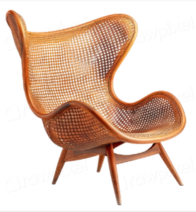 GREENCRAFT, sillón ligero de lujo para sala de estar, sillón con marco de madera maciza, alfombrilla de pelusa para patas de madera de roble, sofá individual Vietnam - Product Image 2