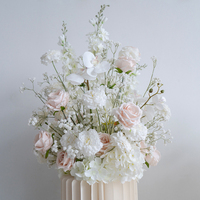 Composition florale artificielle en soie blanche pour allée de mariage, rangée de fleurs pour toile de fond, jacinthe, orchidée, gypsophile, décoration événementielle
