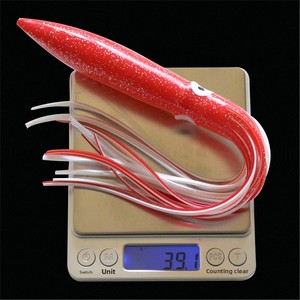 TRY&V Leurre souple en PVC multicolore style pieuvre pour expéditions nordiques 30 cm / 39 g, appât artificiel style calmar à double yeux et corps creux - Product Image 4
