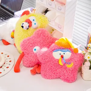 Yumuşak Kawaii sevimli Plushie renkli dolması hayvan oyuncaklar Set Toot yastık komik ay yıldız bulut peluş oyuncaklar