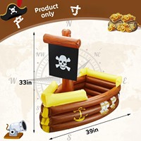 Kapal Bajak Laut Tiup Model Pabrik, Ember Es Halloween untuk Perlengkapan Pesta Kolam Renang, Rakit Apung Model BLL25041501