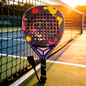 Raqueta <span class=keywords><strong>de</strong></span> Pádel <span class=keywords><strong>de</strong></span> Fibra <span class=keywords><strong>de</strong></span> Carbono <span class=keywords><strong>de</strong></span> Alta Calidad, Ligera y Ecológica, con Cubierta <span class=keywords><strong>de</strong></span> Espuma EVA, Logotipo Personalizado, Descuentos por Volumen - Product Image 1