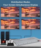 Commutateur matriciel vidéo HDMI 4x4 DT-7444SF 4 entrées 4 sorties 4K 60Hz avec audio et prise en charge RS232